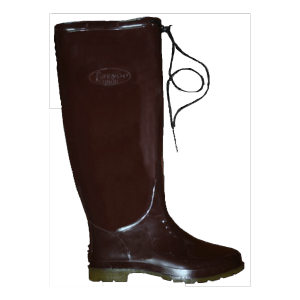 1188-รองเท้าบูทสีชาพื้นยางดิบ ยาว 18 นิ้ว