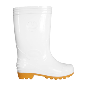 2233WC-รองเท้าบูทสีขาว ยาว 12 นิ้ว พื้นปุ่ม